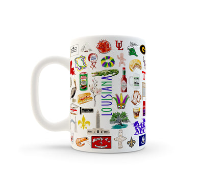 Iconic Louisiana Watercolor Ceramic Mug