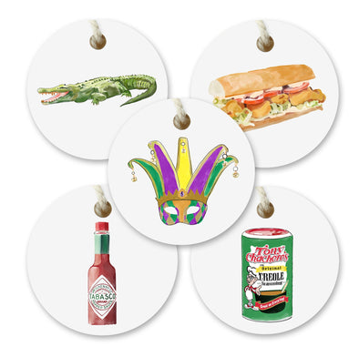 Iconic Louisiana Watercolor Gift Tags - Set of 10