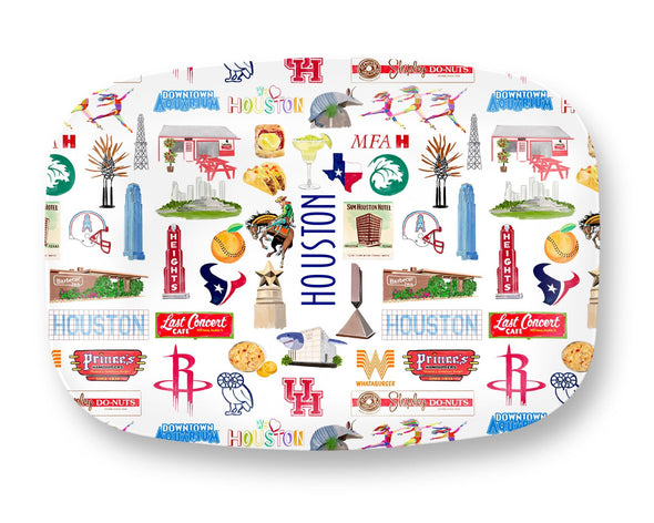 Iconic Houston Texas Watercolor DecoWare(TM) Platter