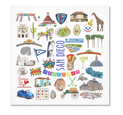 Iconic San Diego Watercolor  Napkins