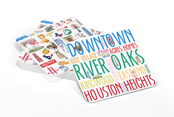 Iconic Houston, Texas Watercolor Paper Coasters - Set of 10