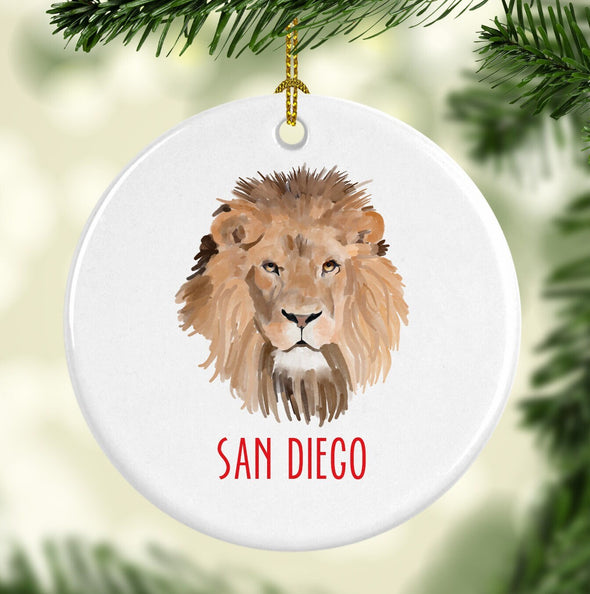 San Diego Zoo Lion Round Porcelain Ornament