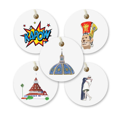 Iconic San Diego Watercolor Gift Tags - Set of 10