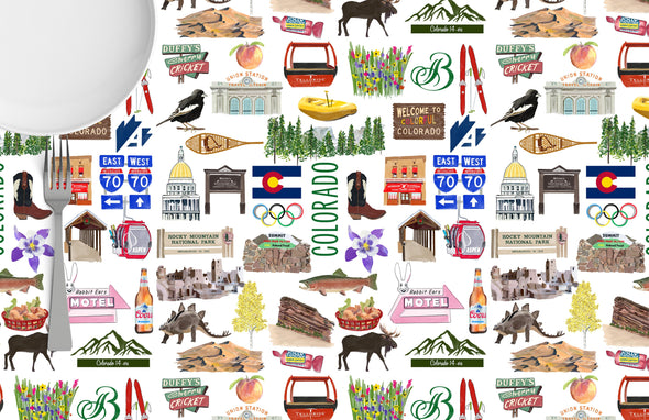 Iconic Colorado Watercolor Disposable Placemats - tear-away pad of 24
