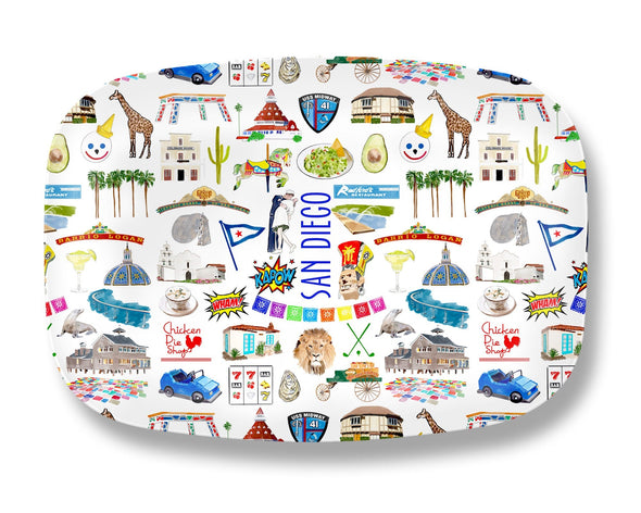 Iconic San Diego Watercolor DecoWare(TM) Platter