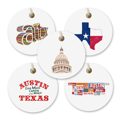 Iconic Austin, Texas Watercolor Gift Tags - Set of 10