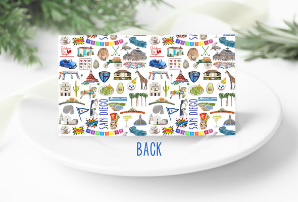 Iconic San Diego California Watercolor Place Cards