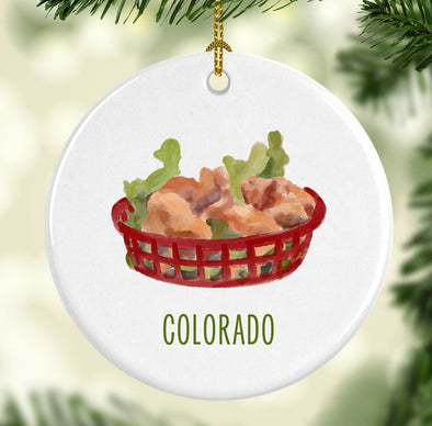 Colorado Rocky Mountain Oysters Round Porcelain Ornament