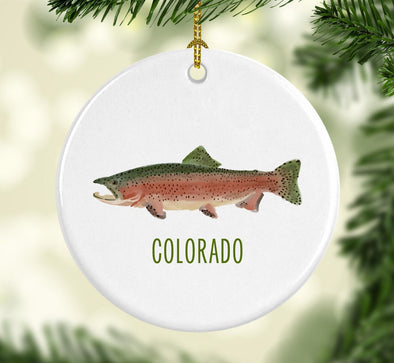 Colorado Trout Round Porcelain Ornament