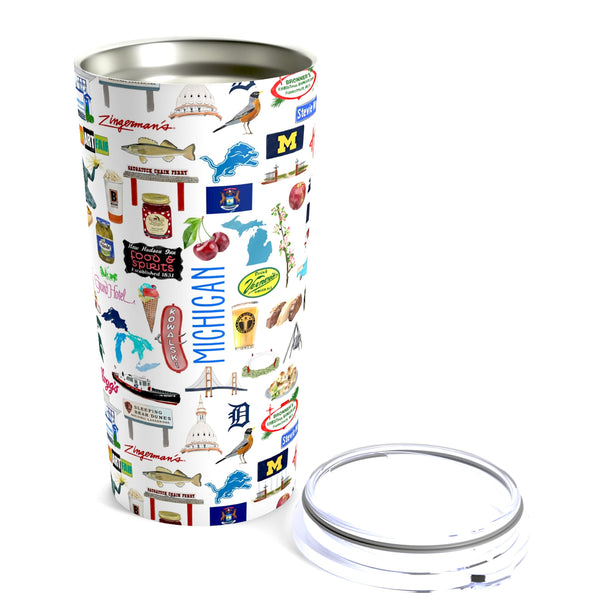 Iconic Michigan Watercolor 20 ounce Stainless Steel Hot/Cold Cup