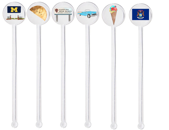 Iconic Michigan Swizzle Sticks - Set of 12