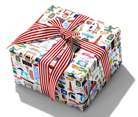 Iconic Michigan Watercolor Gift Wrap