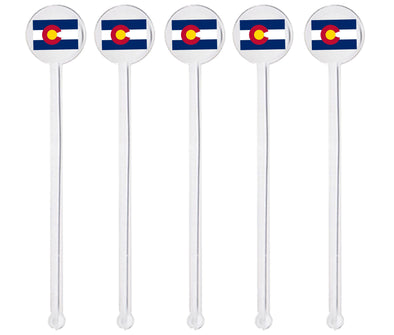 Colorado State Flag Swizzle Sticks - Set of 10