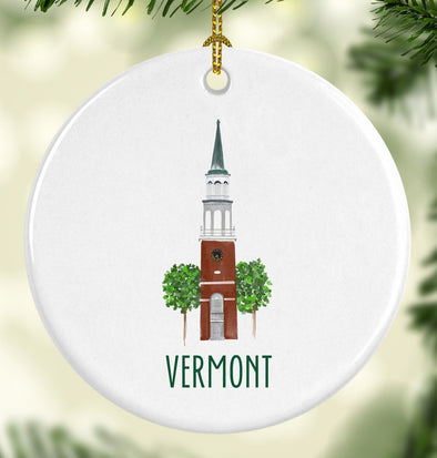 Iconic Burlington Vermont Church Street Round Porcelain Ornament