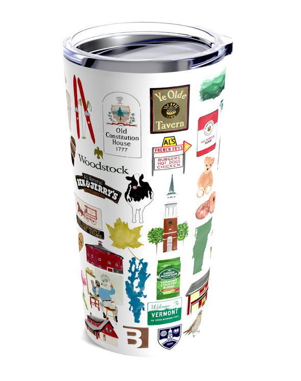 Iconic Vermont Watercolor 20 ounce Stainless Steel Hot/Cold Cup