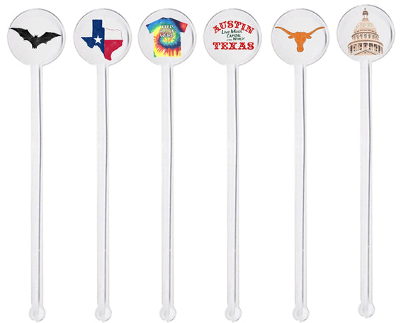 Iconic Austin, Texas Swizzle Sticks - Set of 12