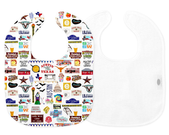 Iconic Austin, Texas Baby Bib