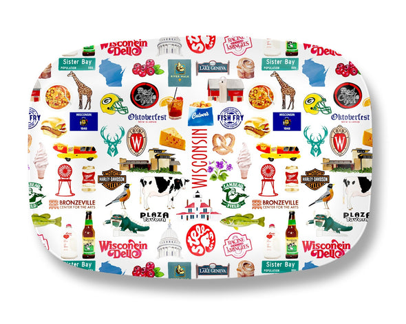 Iconic Wisconsin Watercolor DecoWare(TM) Platter