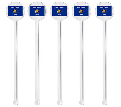Wisconsin State Flag Swizzle Sticks - Set of 10