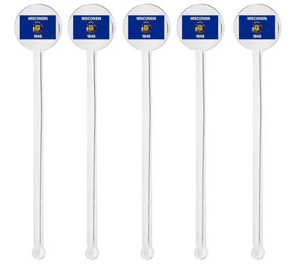 Wisconsin State Flag Swizzle Sticks - Set of 10