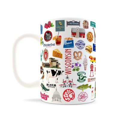Iconic Wisconsin Watercolor Ceramic Mug