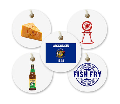 Iconic Wisconsin Watercolor Gift Tags - Set of 10