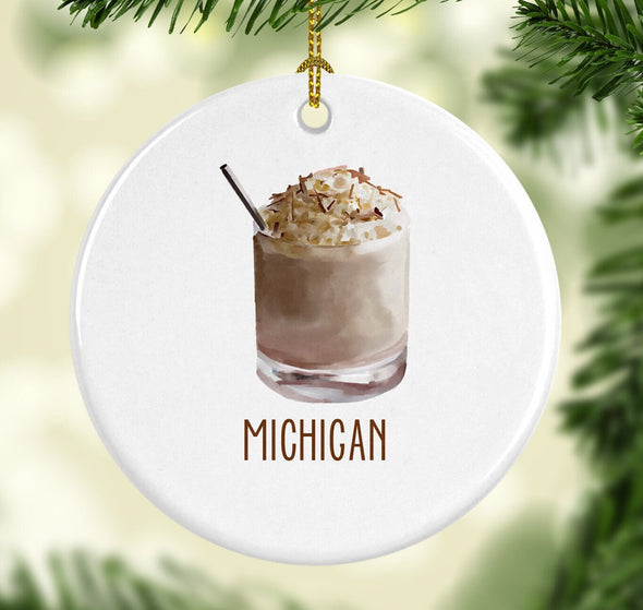 Detroit, Michigan Hummer Cocktail Round Porcelain Ornament