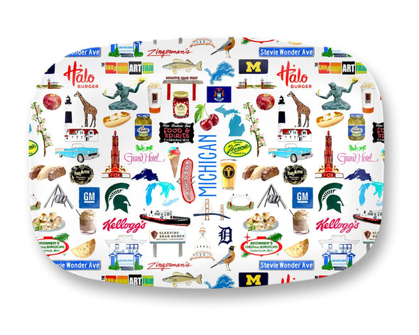 Iconic Michigan Watercolor DecoWare(TM) Platter