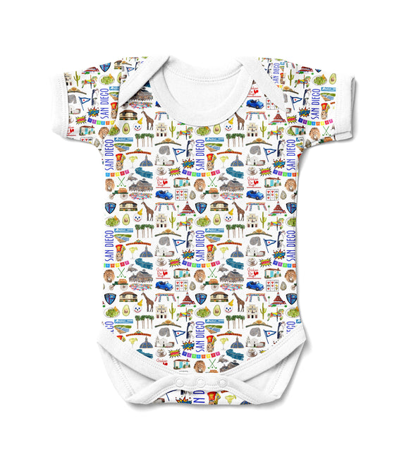 Iconic San Diego California Baby  Bodysuit