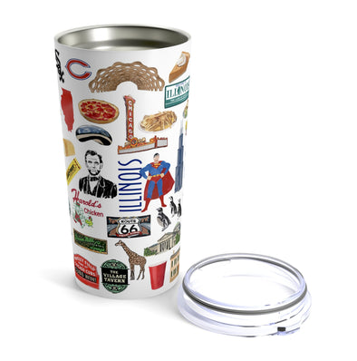 Iconic Illinois Watercolor 20 ounce Stainless Steel Hot/Cold Cup