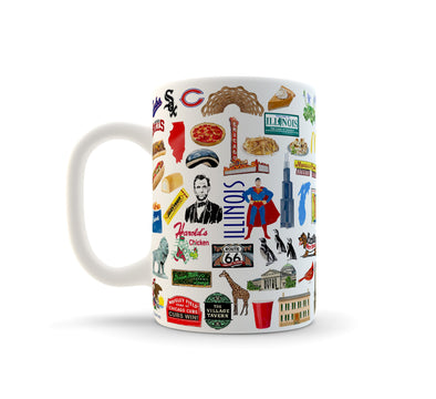 Iconic Illinois Watercolor Ceramic Mug