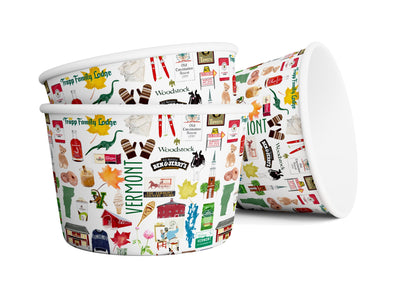 8 oz Iconic Vermont Ice Cream, Soup, Favor Cup - Set of 12
