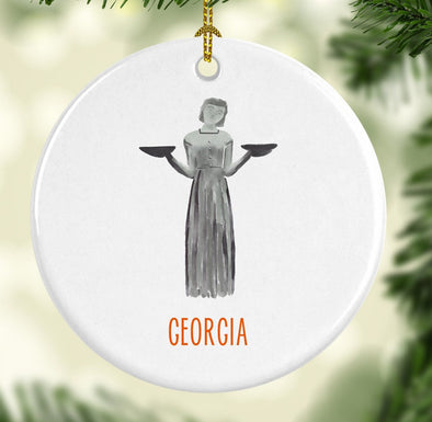 Bird Girl Midnight in the Garden of Good and Evil Round Porcelain Ornament