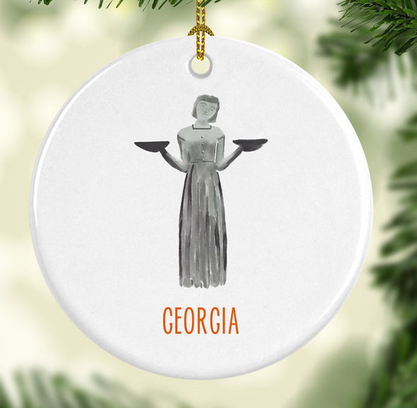 Bird Girl Midnight in the Garden of Good and Evil Round Porcelain Ornament