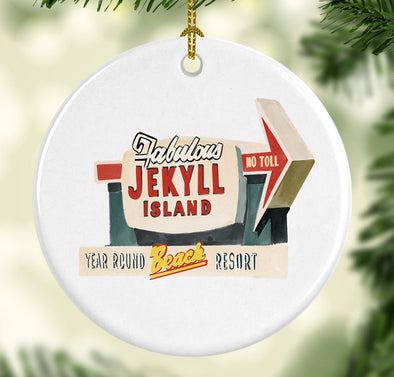 Jekyll Island, Georgia Round Porcelain Ornament