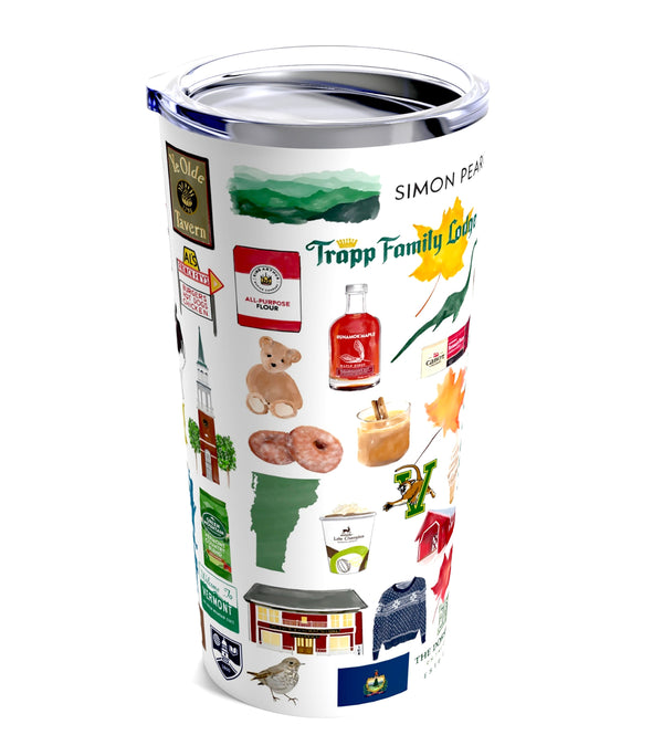 Iconic Vermont Watercolor 20 ounce Stainless Steel Hot/Cold Cup