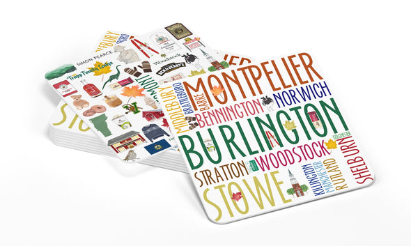 Iconic Vermont Watercolor Paper Coasters - Set of 10