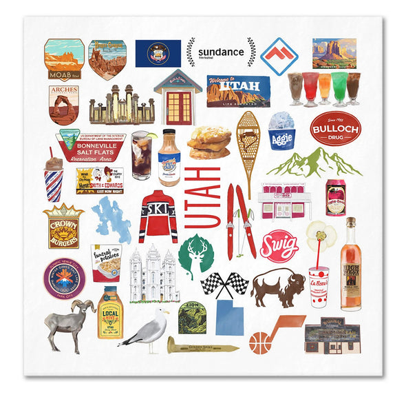 Iconic Utah Watercolor  Napkins