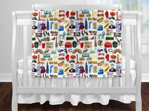 Iconic Illinois Baby Blanket