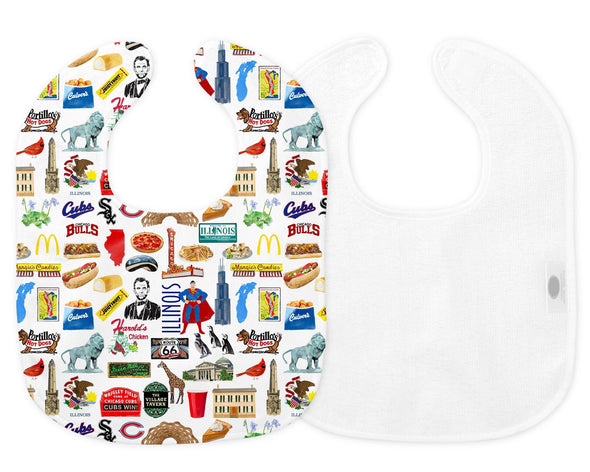 Iconic Illinois Baby Bib