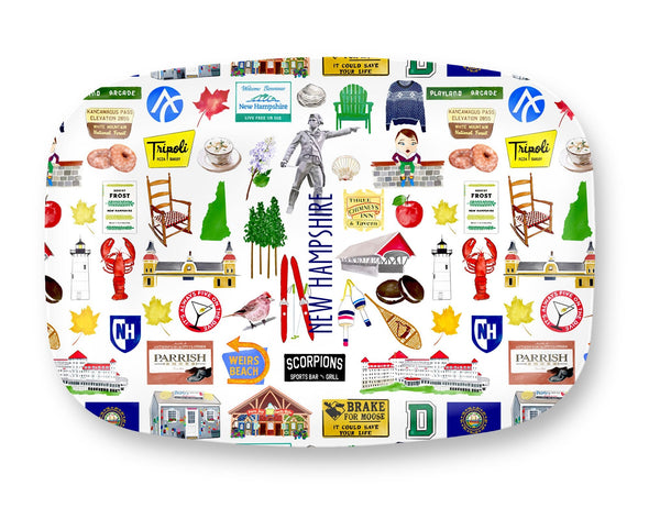 Iconic New Hampshire Watercolor DecoWare(TM) Platter