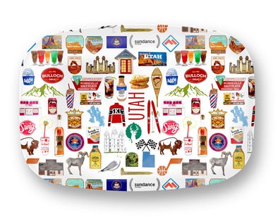 Iconic Utah Watercolor DecoWare(TM) Platter