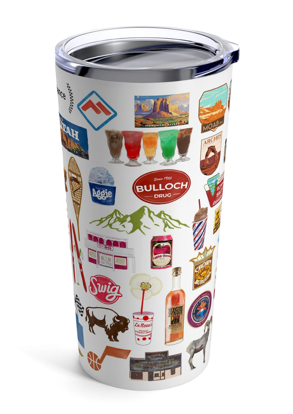 Iconic Utah Watercolor 20 ounce Stainless Steel Hot/Cold Cup