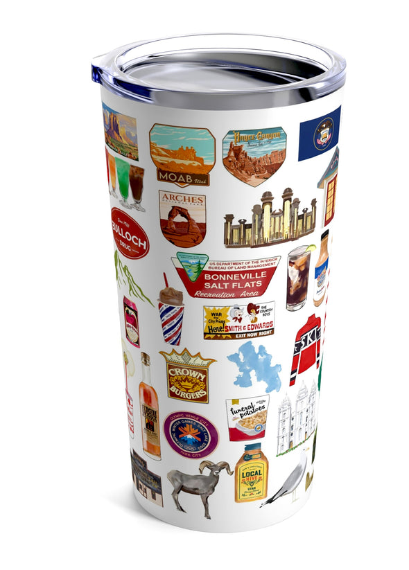 Iconic Utah Watercolor 20 ounce Stainless Steel Hot/Cold Cup