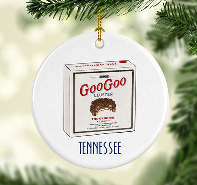 Tennessee Goo Goo Clusters Round Porcelain Ornament