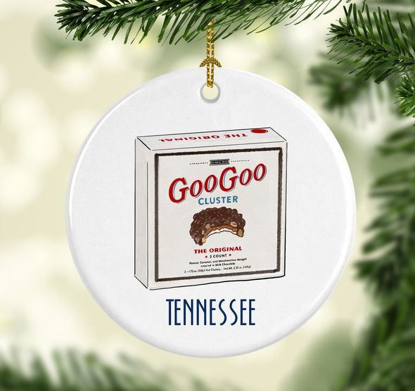 Tennessee Goo Goo Clusters Round Porcelain Ornament