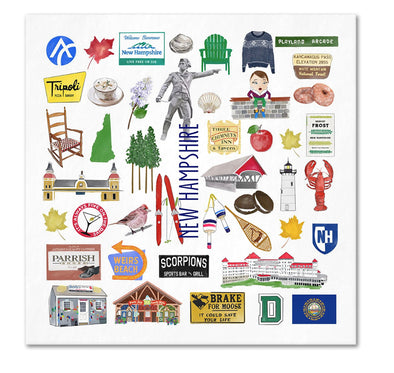 Iconic New Hampshire Watercolor  Napkins