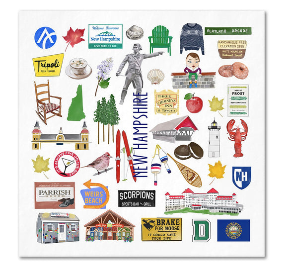 Iconic New Hampshire Watercolor  Napkins