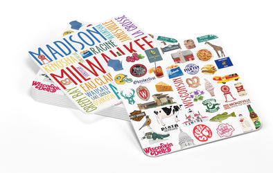 Iconic Wisconsin Watercolor Paper Coasters - Set of 10