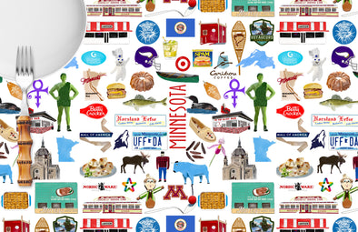 Iconic Minnesota Watercolor Disposable Placemats - tear-away pad of 24